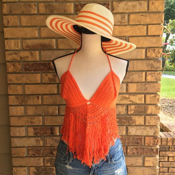 Crochet Hand Knitten Top - Picture 1 of 4